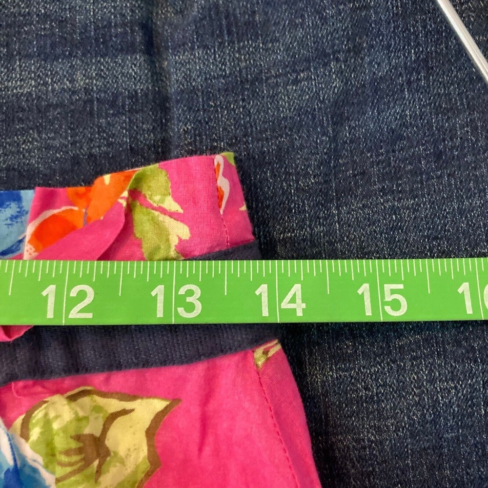 Hollister Skirt Womens Sz L Pink Blue Floral Cotton Elastic Waist A-Line Short‎ - Picture 8 of 9